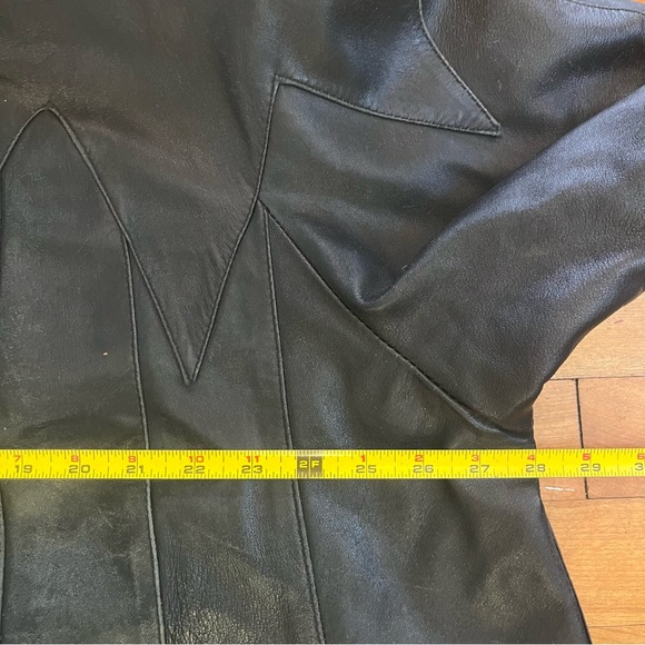 Vintage Collection ROSH by J. Sako A-Line Women's Black Leather Coat - Size XL. - Picture 4 of 11